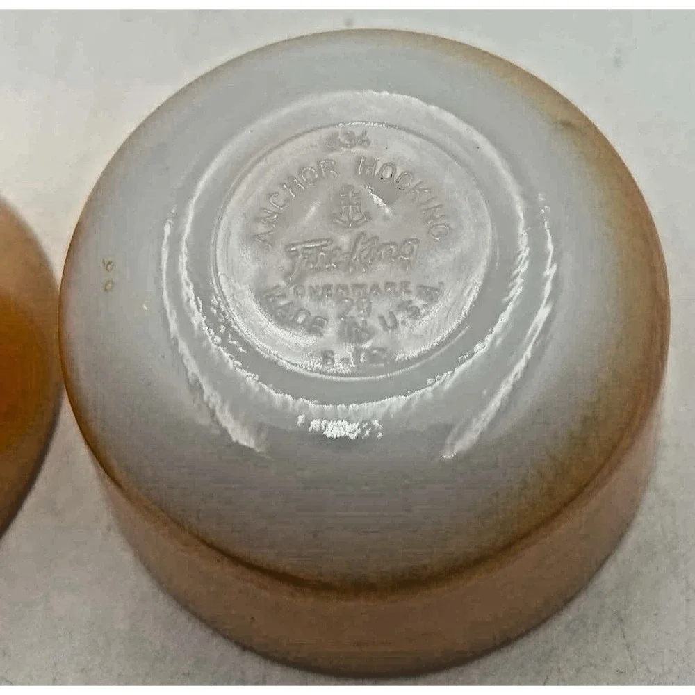 Vintage Fire-King Peach Lustre Custard Cups Set of 2 Anchor Hocking USA